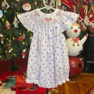 Rosalina Smocked infant Girls Romper size 9 months
